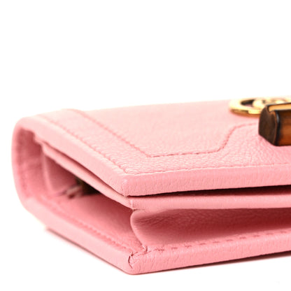 Gucci Wonka Grain Calfskin Diana Card Case Wallet Wild Rose 7 of 9