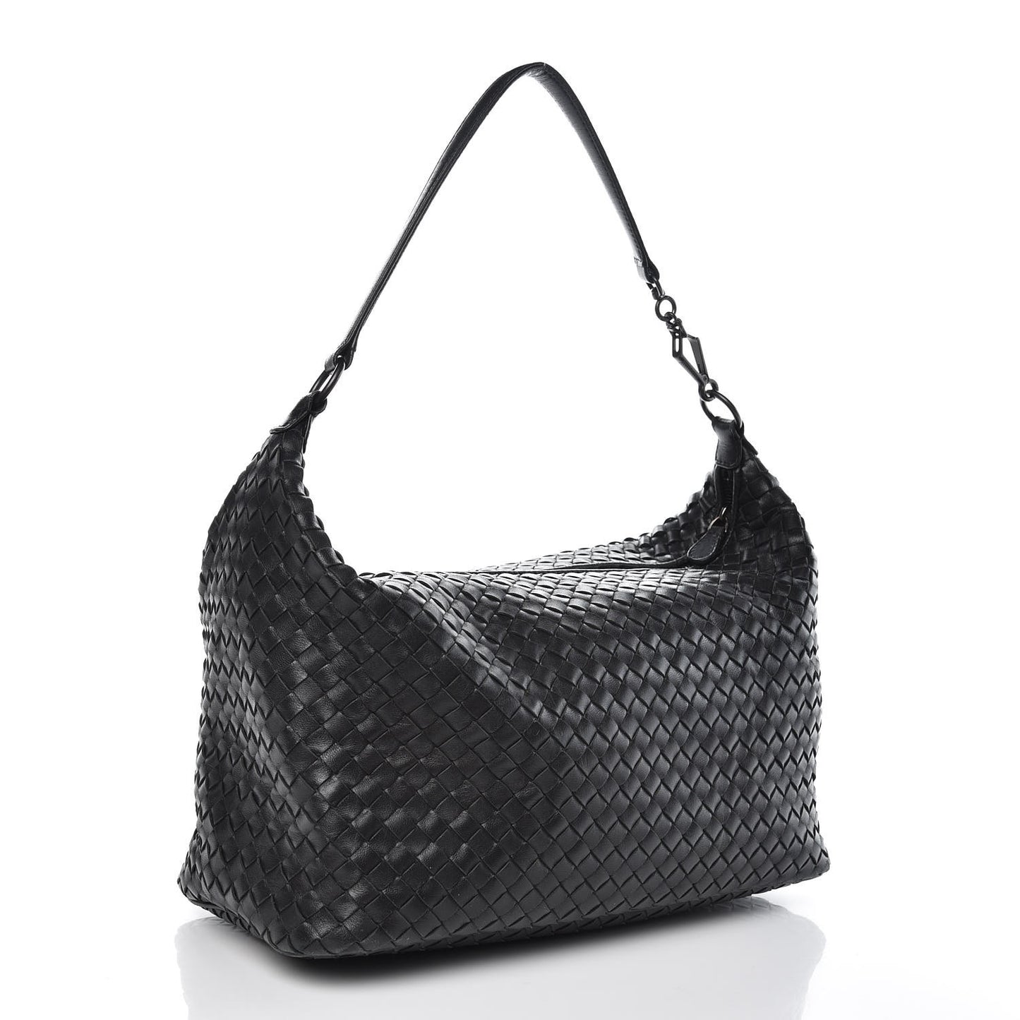 Nappa Intrecciato Shoulder Bag Black