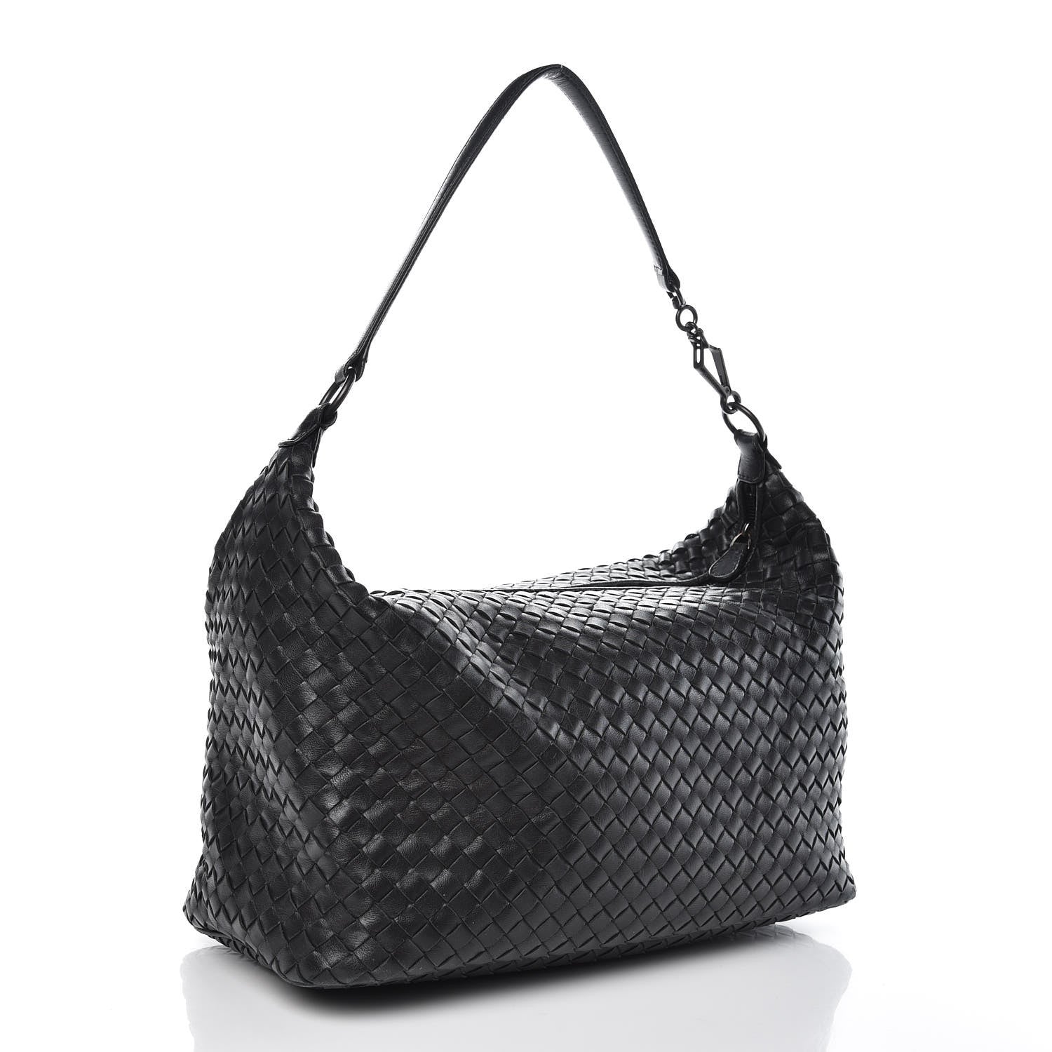 Bottega Veneta Nappa Intrecciato Shoulder Bag Black 3 of 10