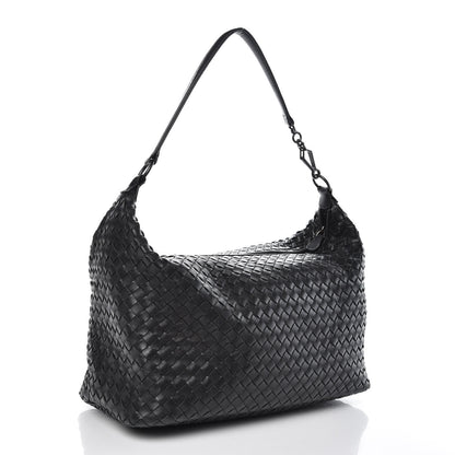 Bottega Veneta Nappa Intrecciato Shoulder Bag Black 3 of 10