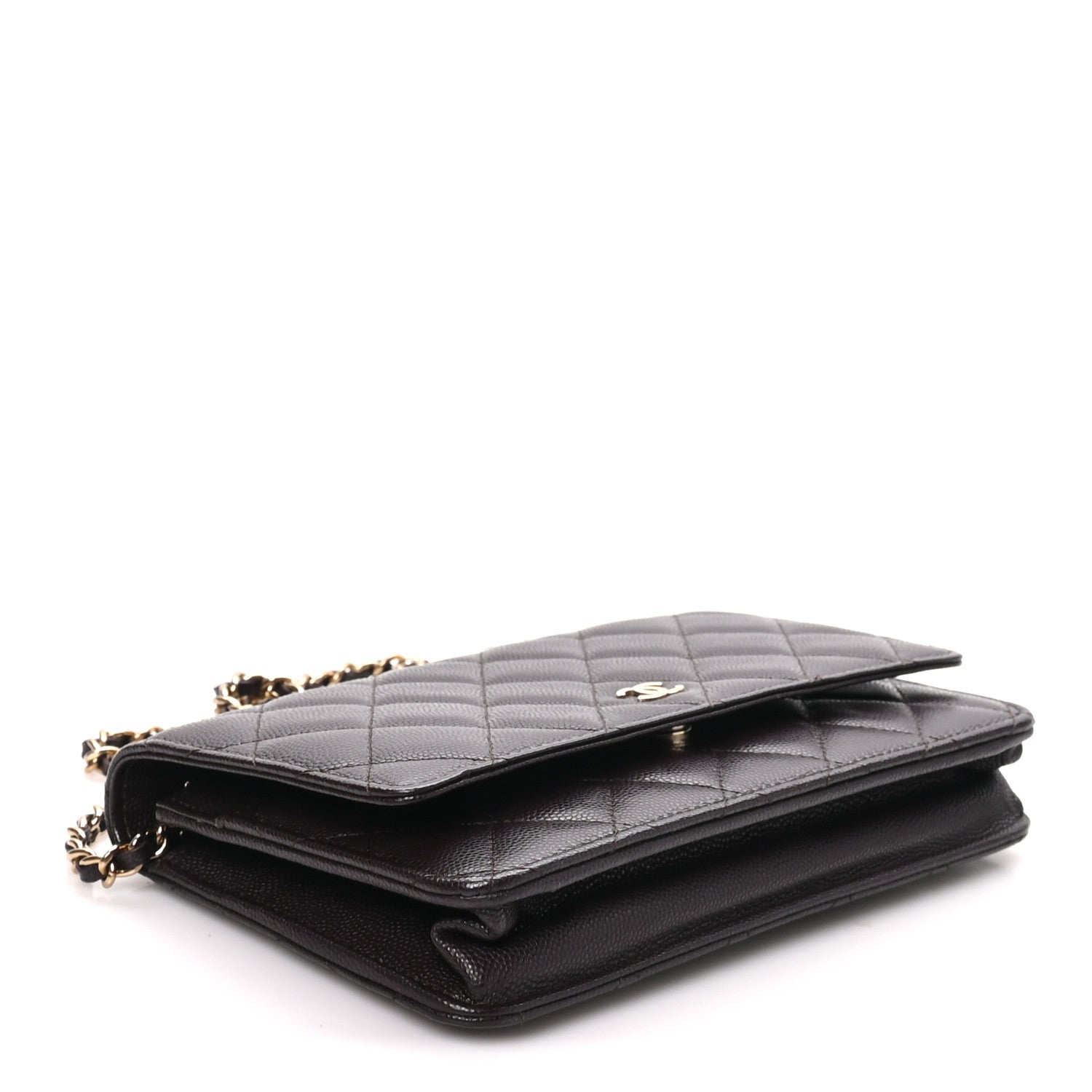 Chanel Caviar Quilted Wallet on Chain WOC Dark Brown 3 of 9