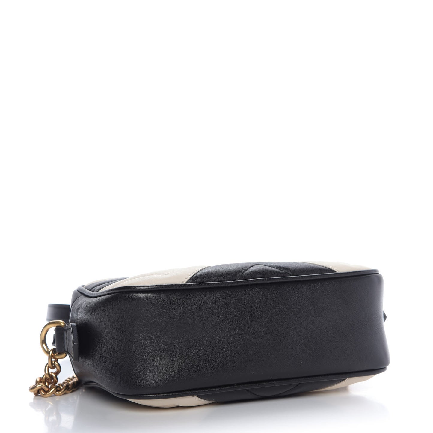 Calfskin Matelasse Mini GG Marmont Chain Shoulder Bag Black White