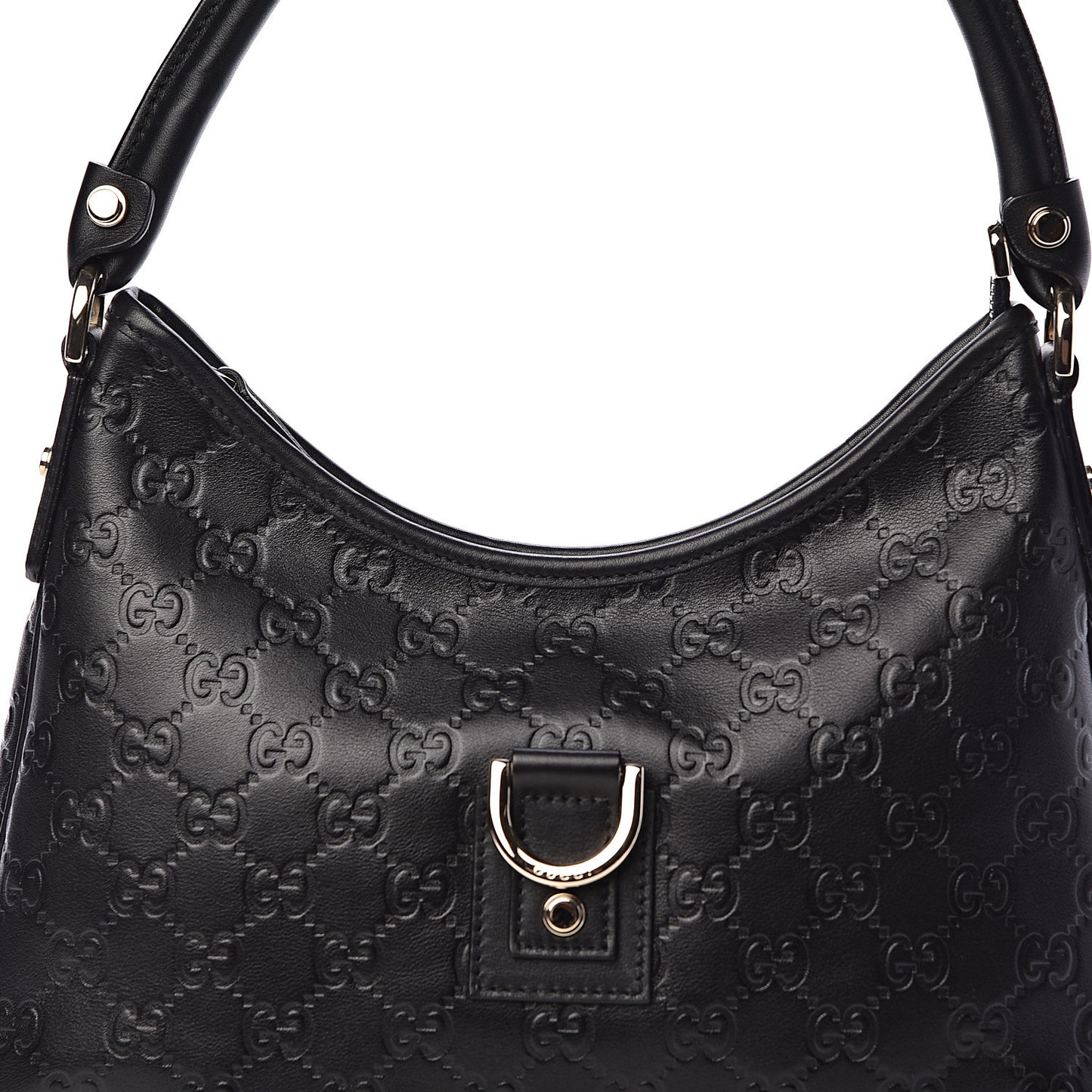 Guccissima Medium Abbey D Ring Hobo Black