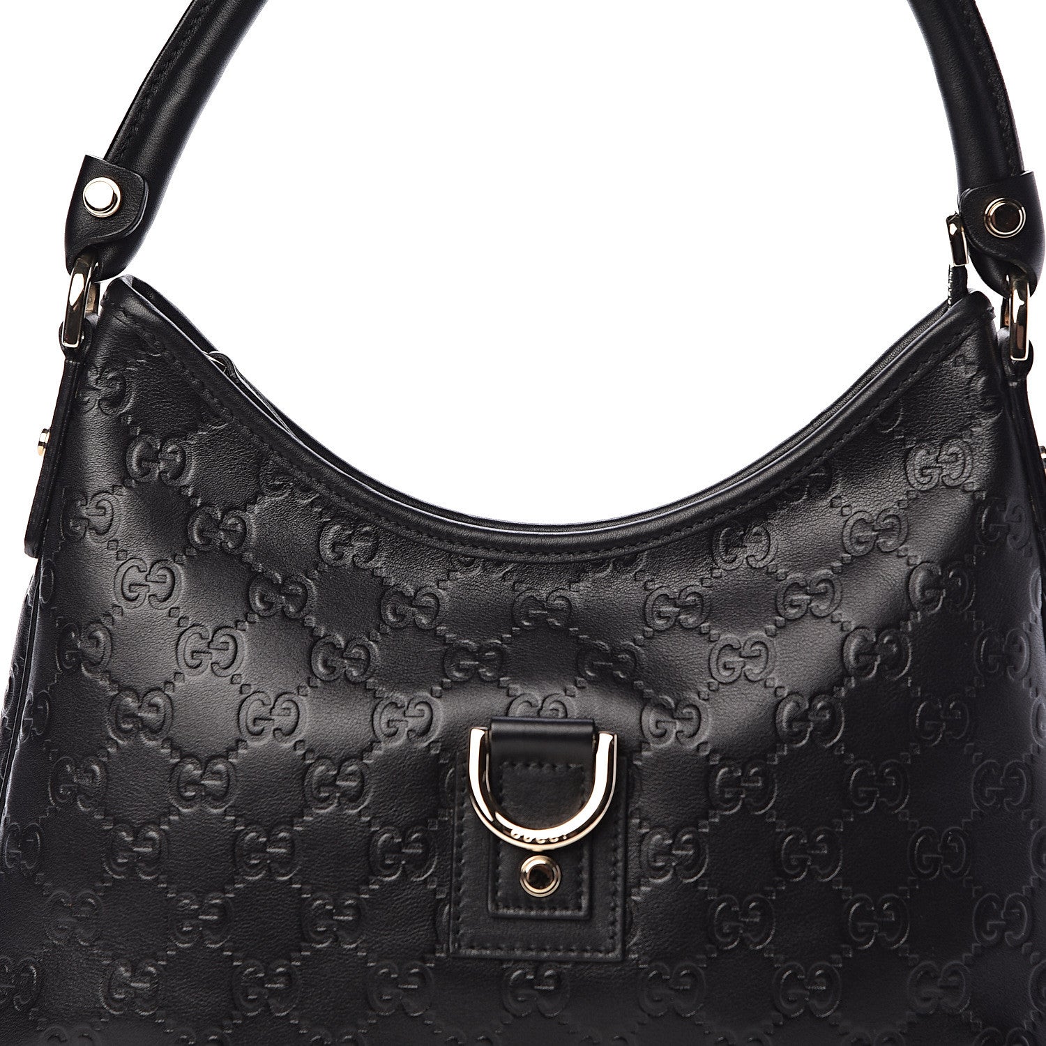 Gucci Guccissima Medium Abbey D Ring Hobo Black 12 of 13