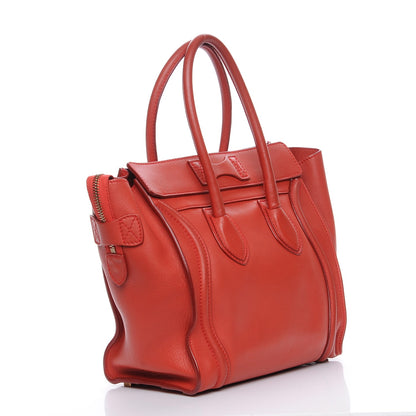 Celine Smooth Calfskin Micro Luggage Red 3 of 7