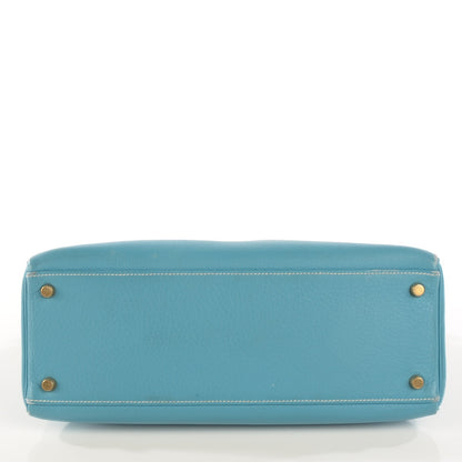 Hermes Taurillon Clemence Kelly Retourne 32 Blue Jean 19 of 20