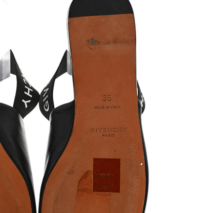 Givenchy Nappa Rivington Logo Slingback Flat 35 Black Silver 6 of 8