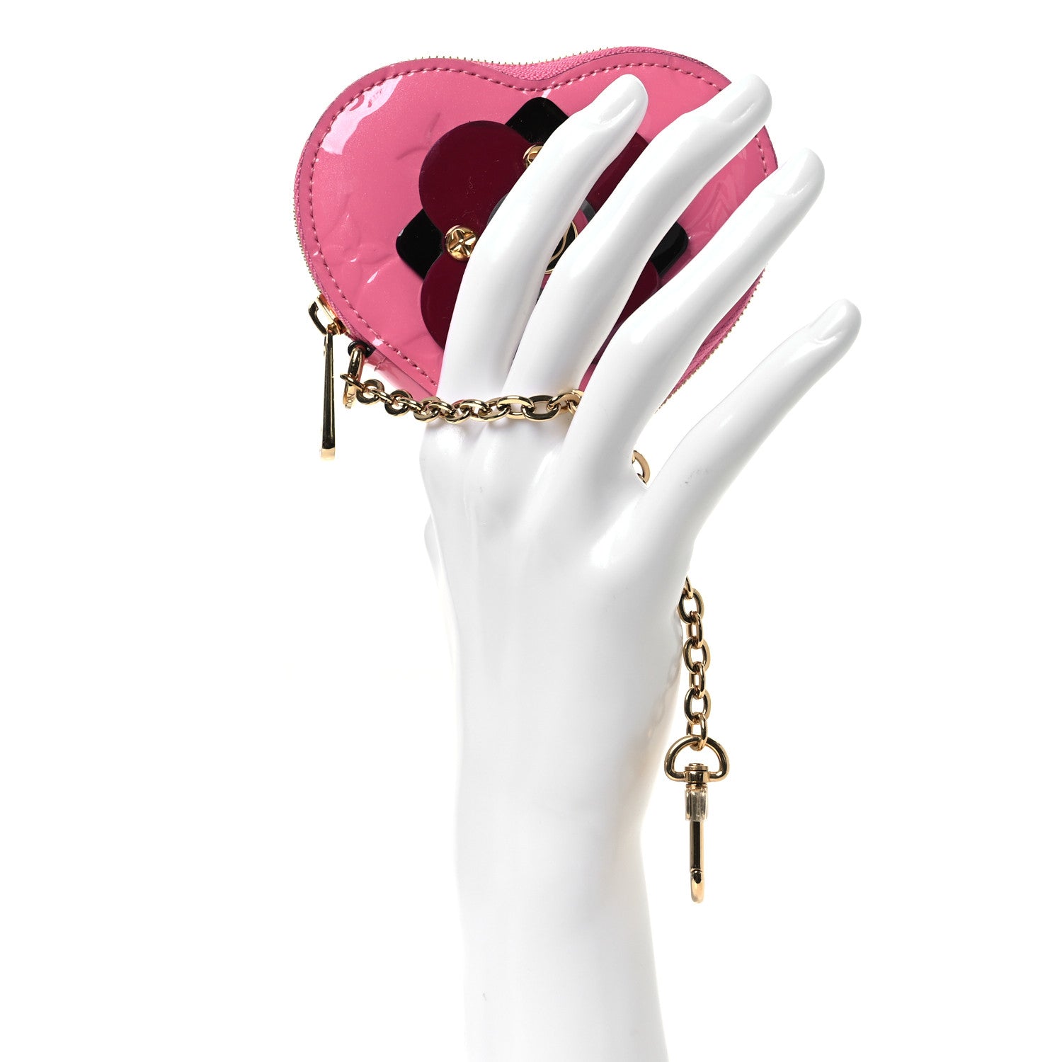 Louis Vuitton Vernis Flower Heart Coin Purse Light Pink 2 of 7