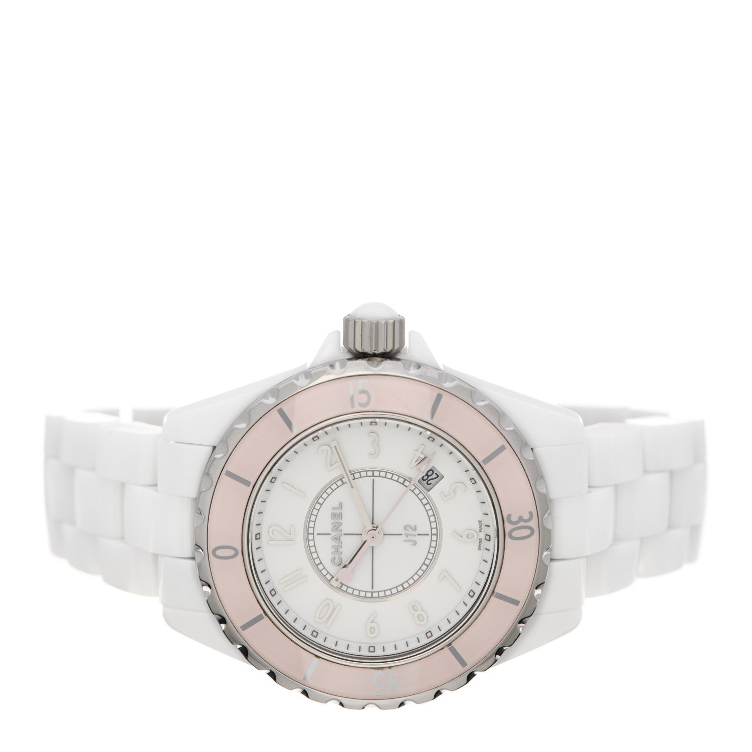 Chanel Stainless Steel Ceramic 33mm J12 Quartz Watch Pink 2 of 5