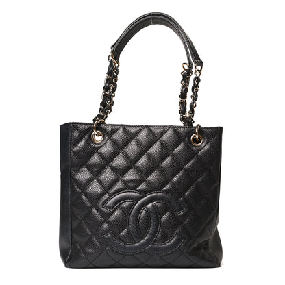 Chanel Caviar Quilted Petit Shopping Tote PST Black 1 of 14