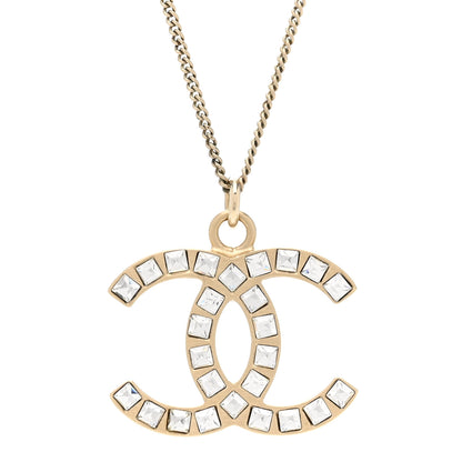 Chanel Baguette Crystal CC Necklace Light Gold 4 of 6