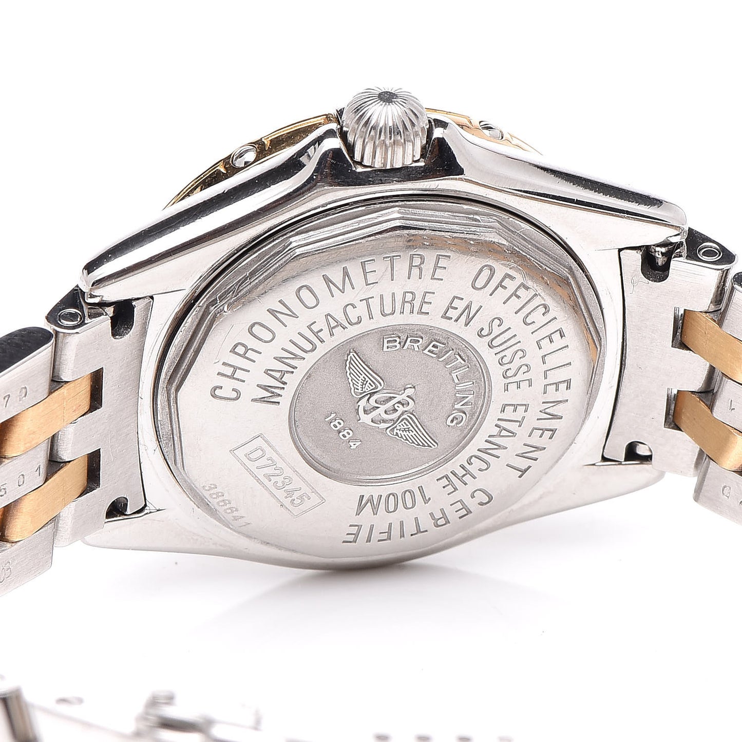 Stainless Steel 18K Yellow Gold Diamond Mother of Pearl 29mm Callistino Acie Quartz Watch D72345