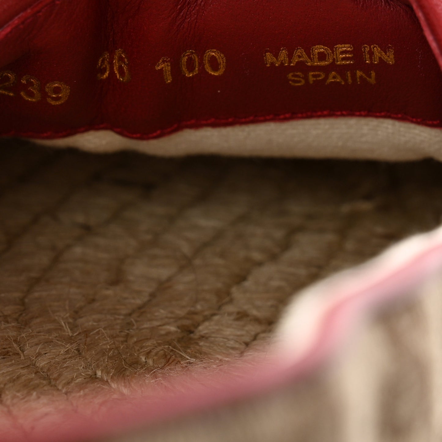 Monogram Matelasse Diagonal GG Marmont Espadrilles 36 Beige New Cherry Red