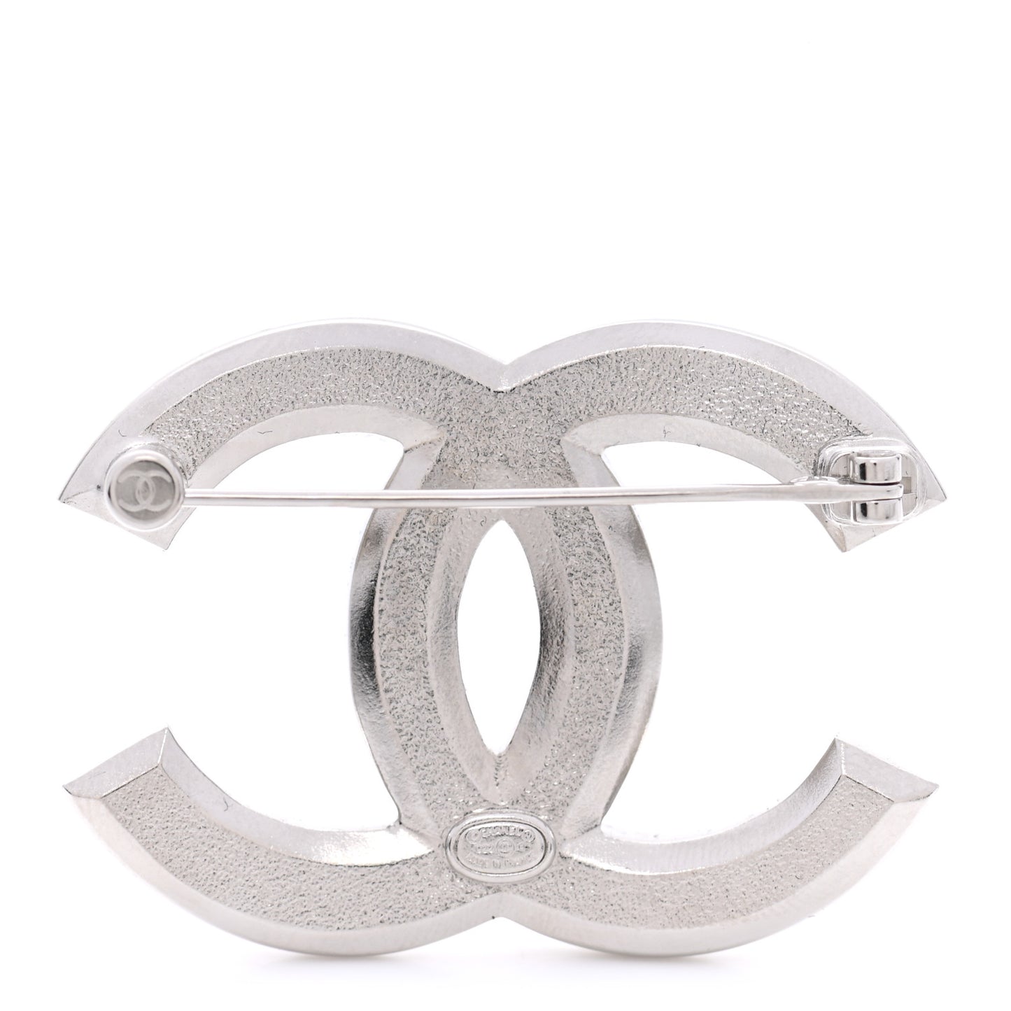 Ruthenium Pearl Crystal CC Brooch Black