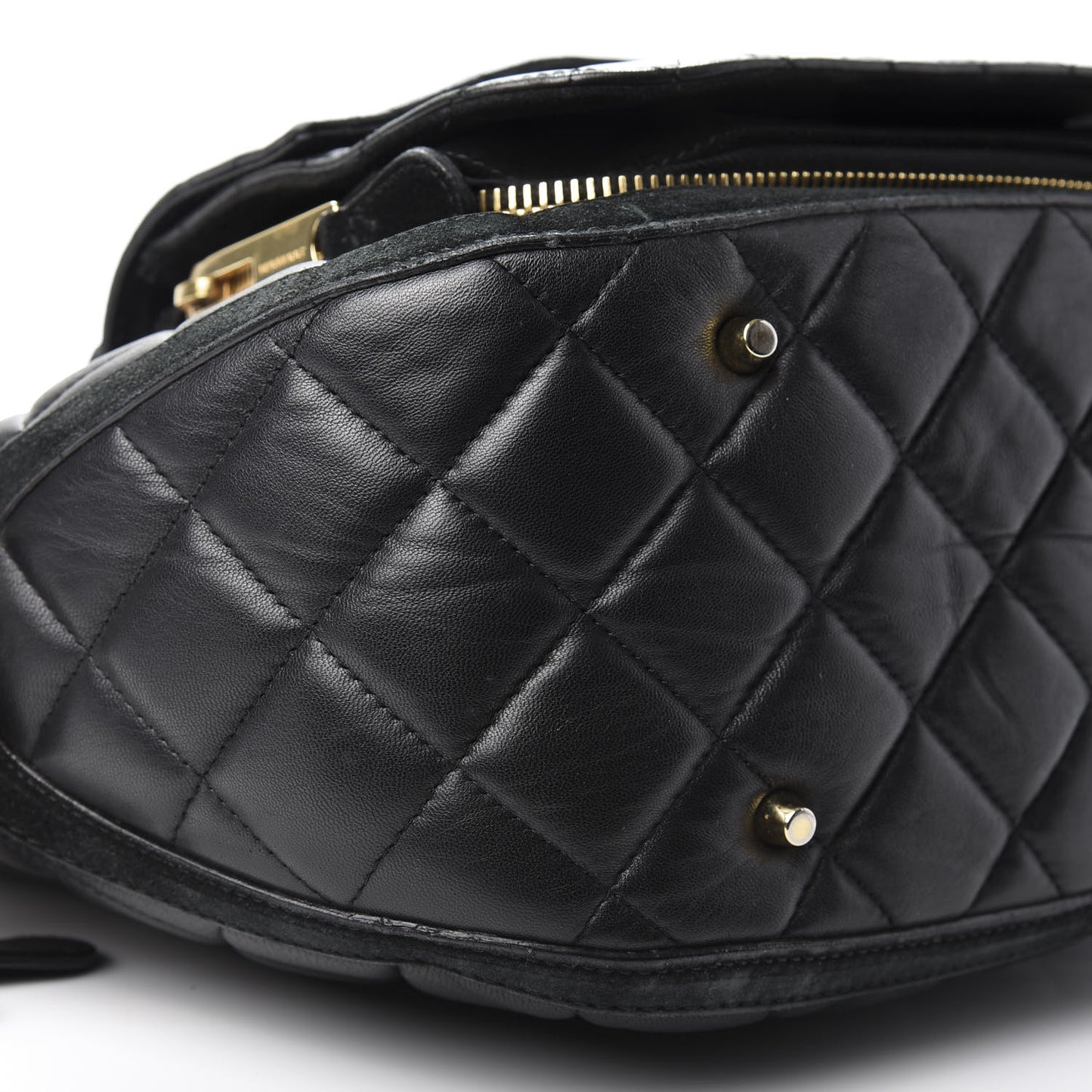 Prorsum Calfskin Quilted Country Animal Satchel Black