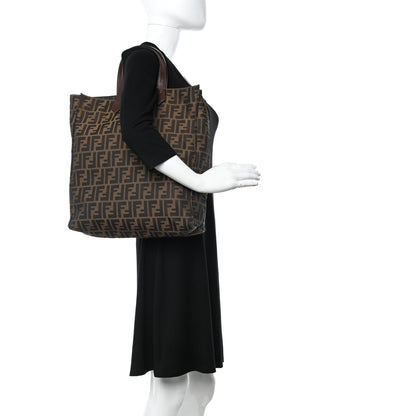 Fendi Zucca Vitello Artic Special Shopping Tote Tobacco Castagna 2 of 13