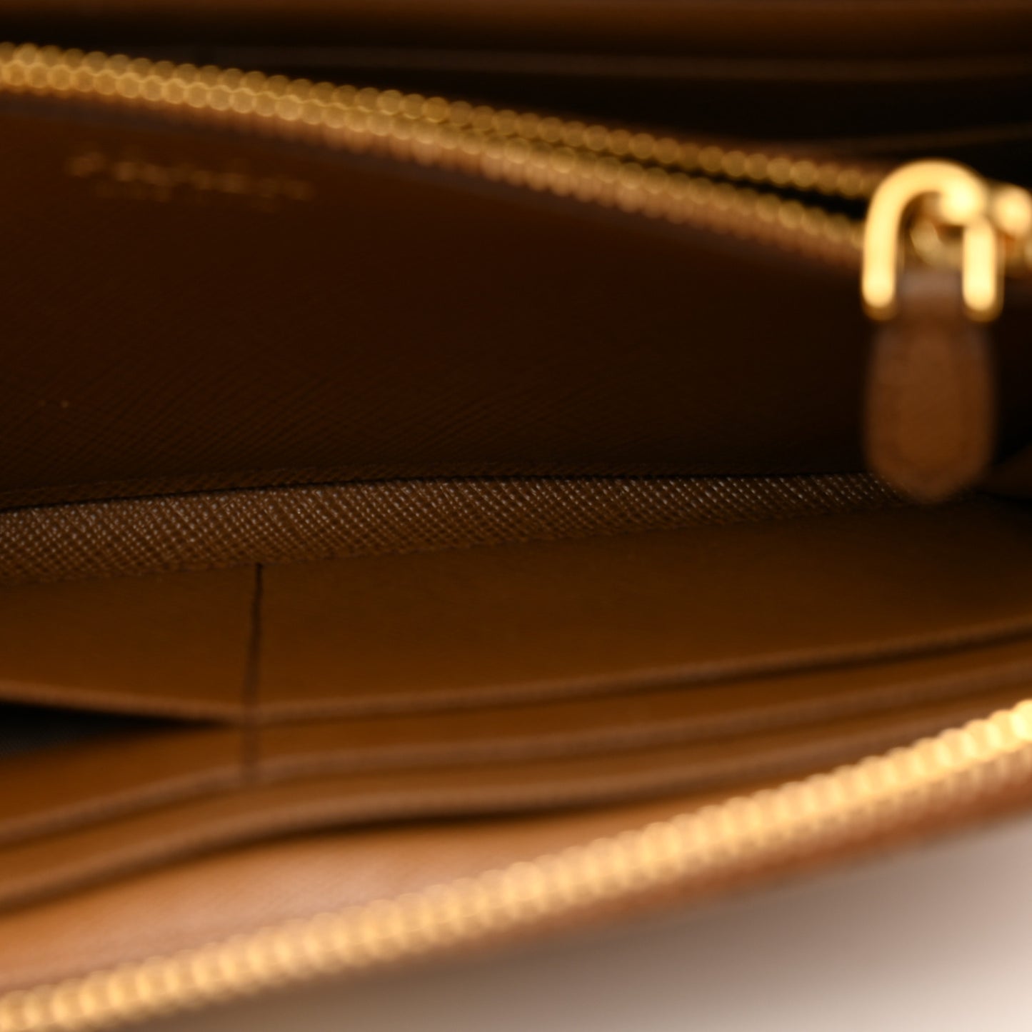 Saffiano Zip Around Wallet Cannella