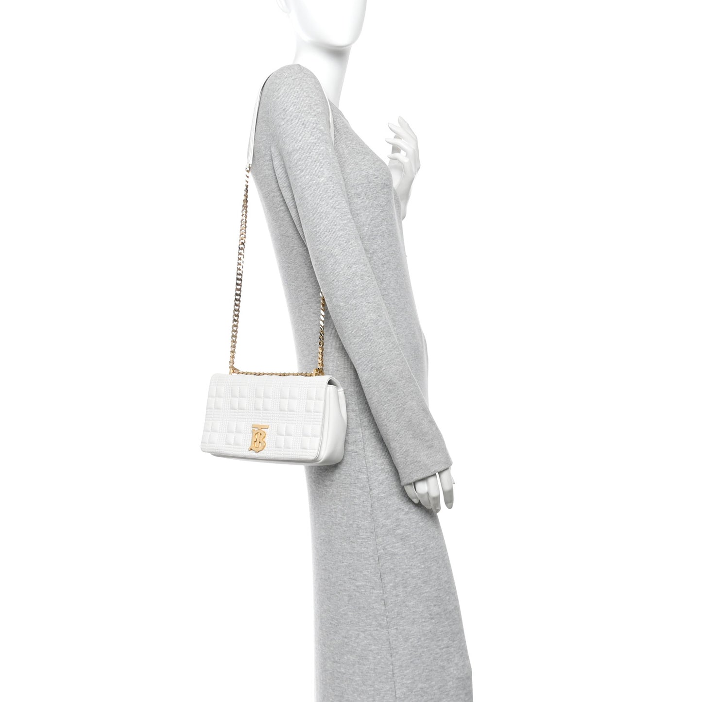 Lambskin Quilted Small Lola Bag White