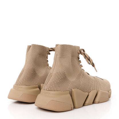 Balenciaga Technical 3D Recycled Knit Womens Speed 2.0 Lace Up Sneakers 40 Monocolor Beige 4 of 9