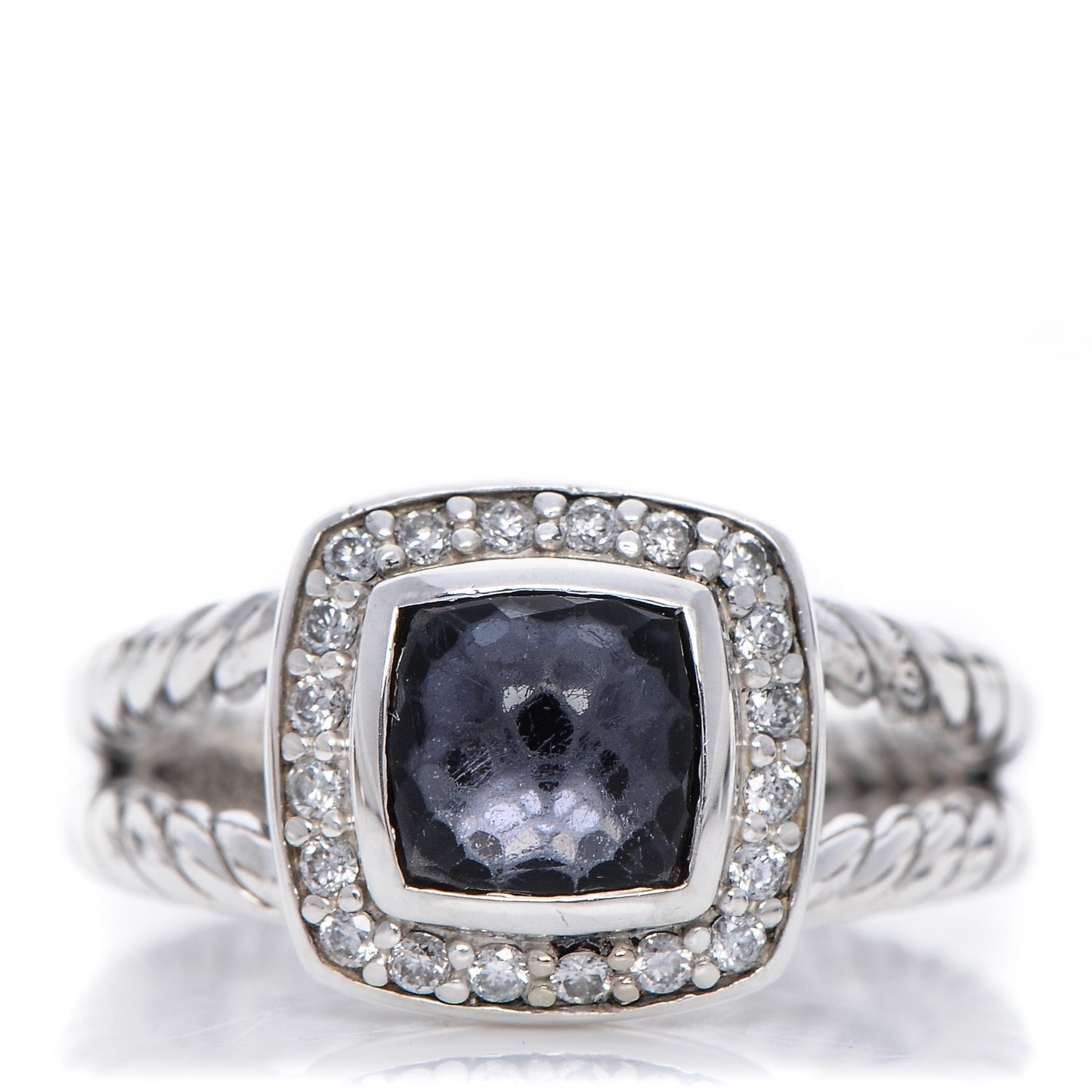 Sterling Silver Diamond Black Orchid 7mm Petite Albion Ring 54 6.75