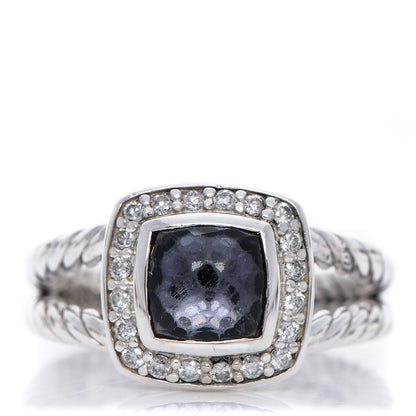 David Yurman Sterling Silver Diamond Black Orchid 7mm Petite Albion Ring 54 6.75 1 of 4