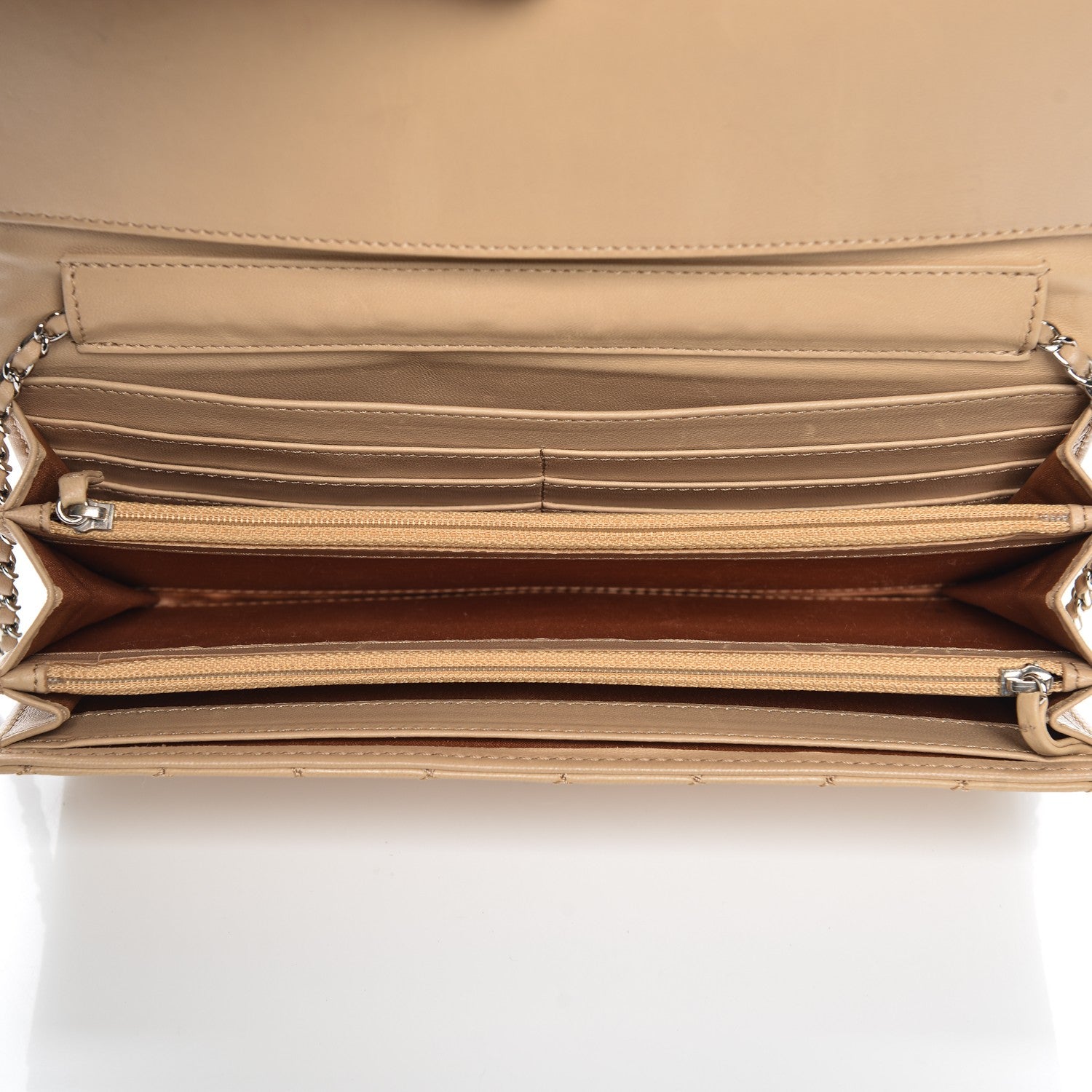 Chanel Lambskin Quilted Chain Clutch Flap Beige 5 of 7