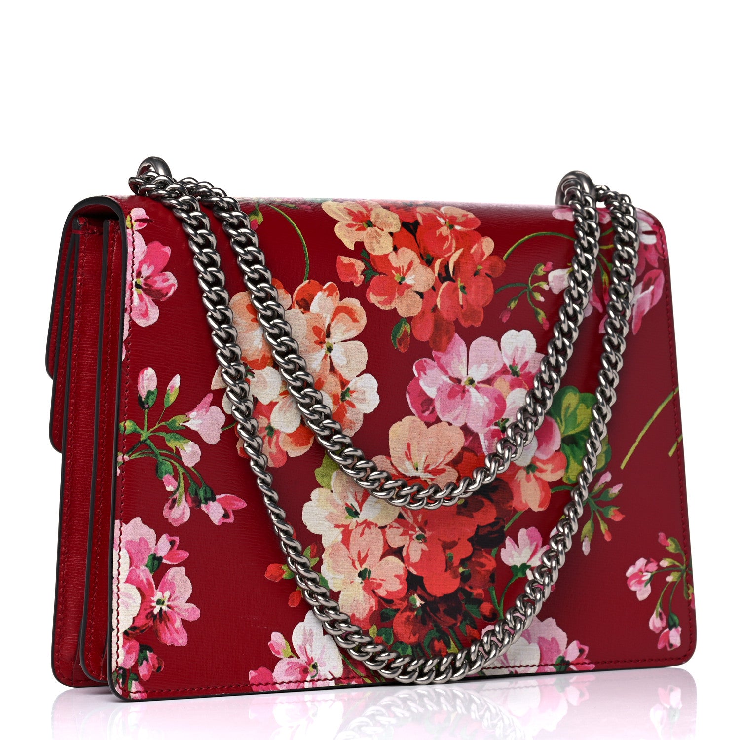 Gucci Calfskin Blooms Print Medium Dionysus Shoulder Bag Romantic Cherry Multicolor 2 of 12
