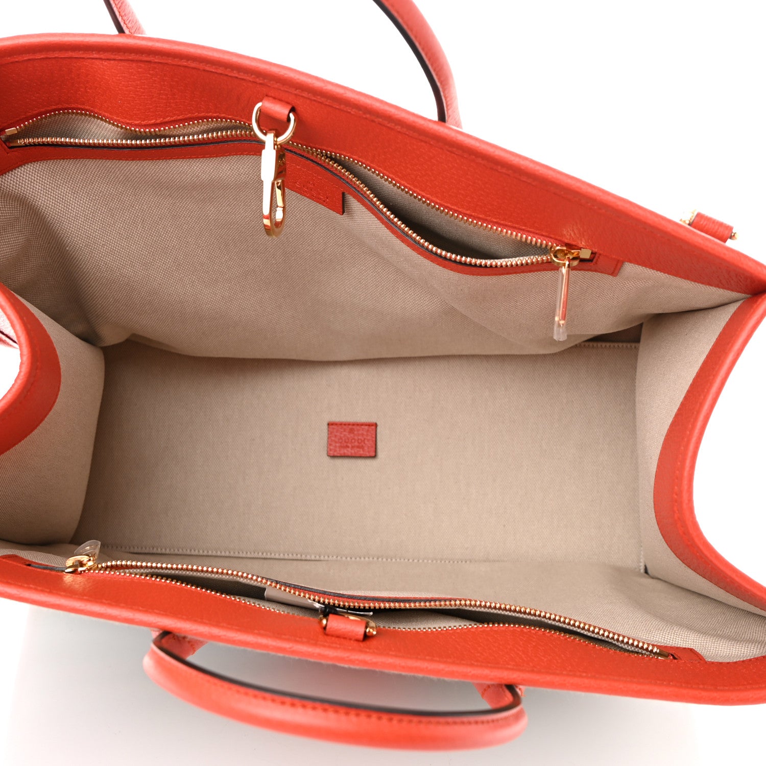 Gucci Fabric Embroidered Miami Striped Tote Bag Orange 5 of 11