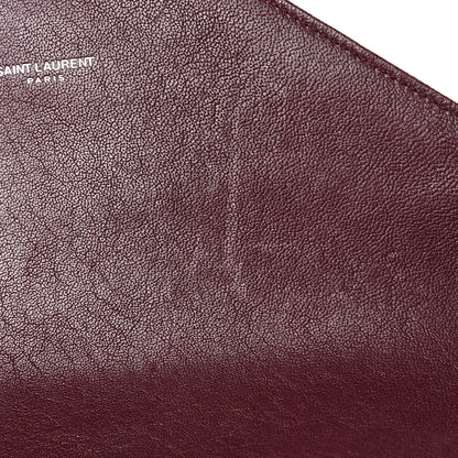 Saint Laurent Sheepskin Matelasse Chevron Monogram Medium College Bag Rouge Legion 9 of 16