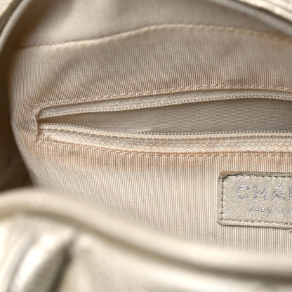 Chanel Metallic Caviar Quilted Bowler Pearl 12 of 17