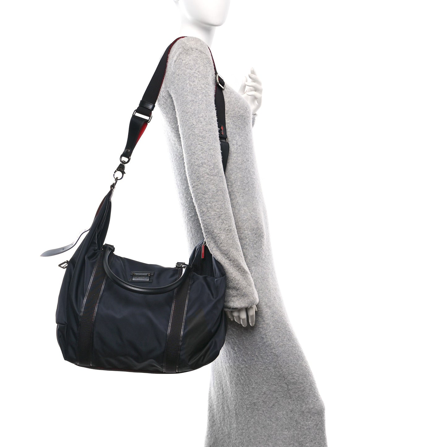 Nylon Calfskin Paris Loubcity Weekender Black Gunmetal