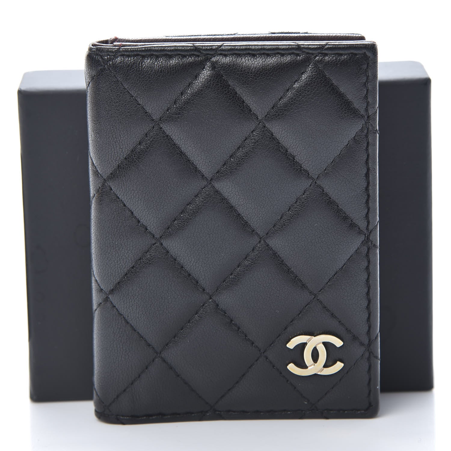 Chanel Lambskin Quilted Card Holder Wallet Black 10 of 10
