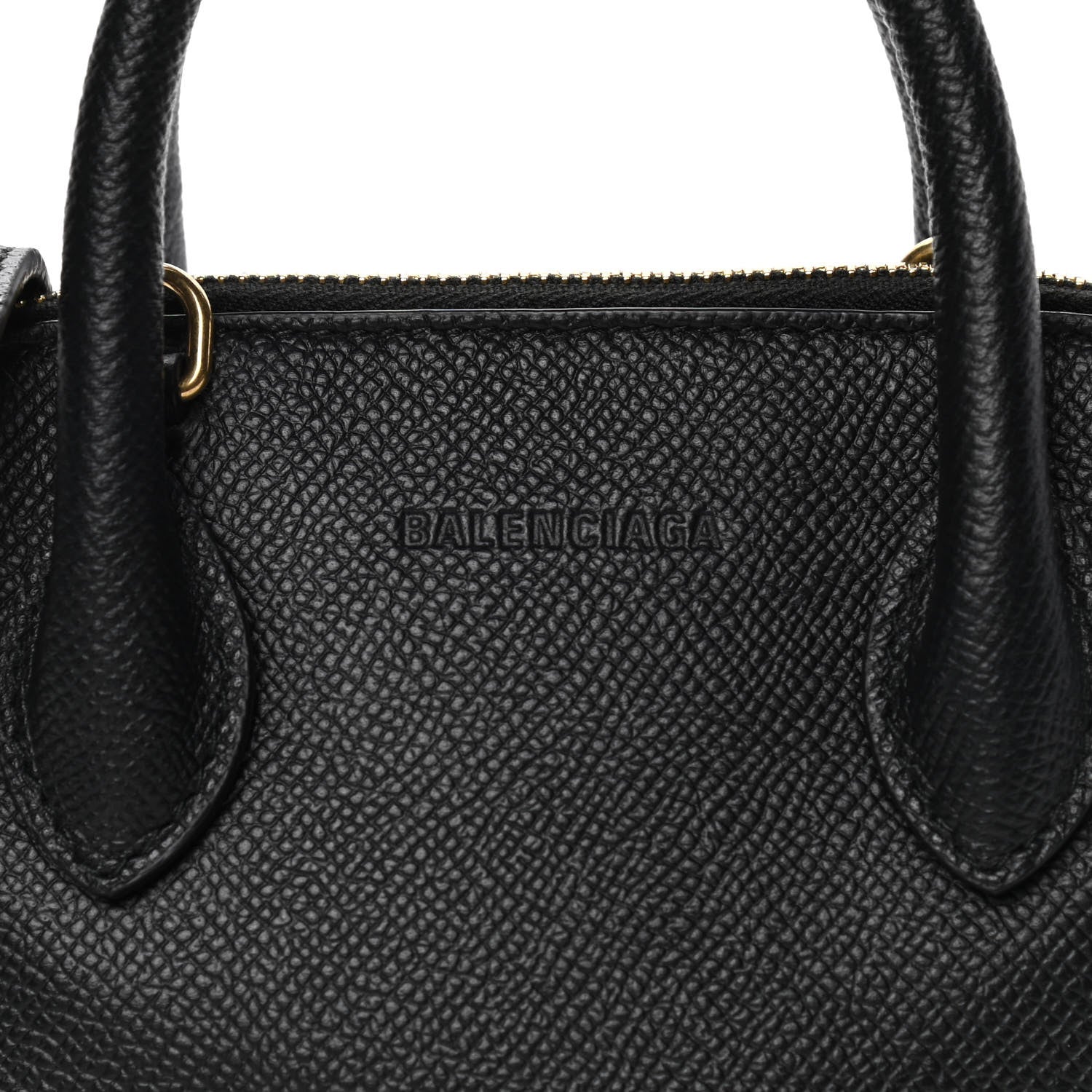 Balenciaga Signature Grained Calfskin XXS Ville Top Handle Bag Black White 7 of 7