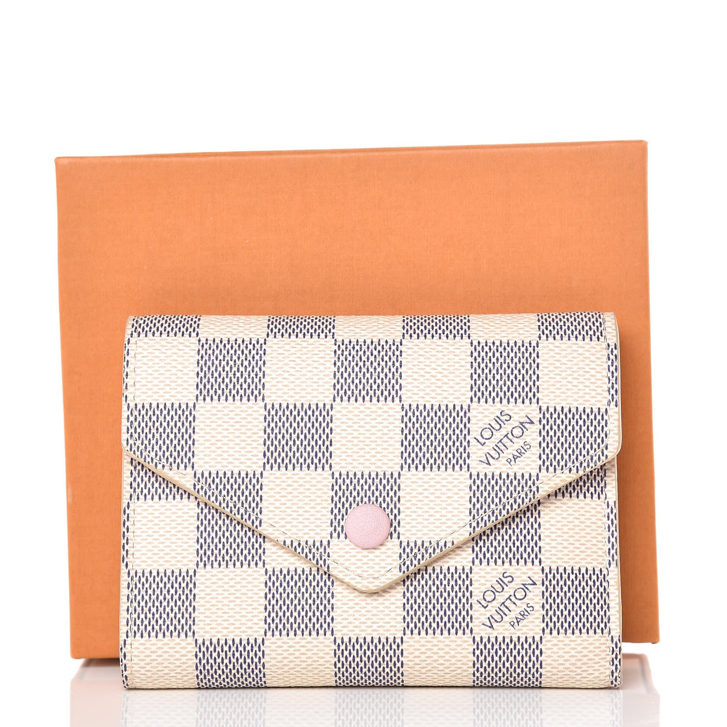 Louis Vuitton Damier Azur Victorine Wallet Rose Ballerine 8 of 8