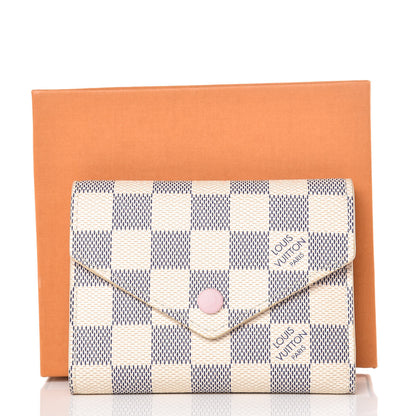 Louis Vuitton Damier Azur Victorine Wallet Rose Ballerine 8 of 8