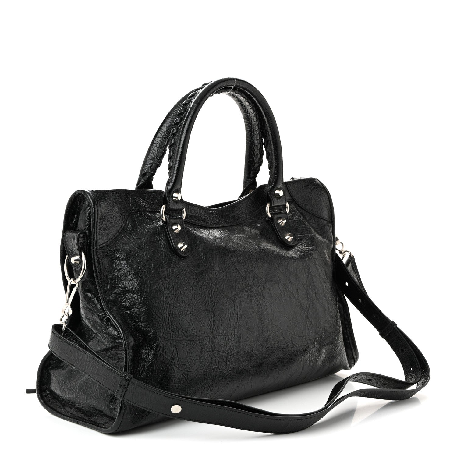 Balenciaga Agneau Arena Silver Hardware Medium Le City Black 3 of 10