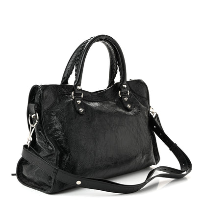 Balenciaga Agneau Arena Silver Hardware Medium Le City Black 3 of 10