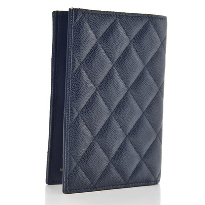 Chanel Caviar Quilted Passport Holder Navy Blue 3 of 8