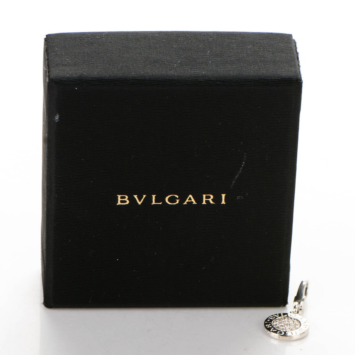 18K White Gold Pave Diamond BVLGARI BVLGARI Charm Pendant