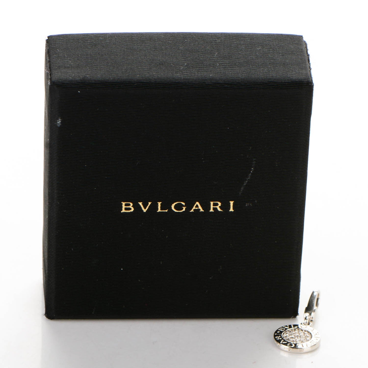 Bulgari 18K White Gold Pave Diamond BVLGARI BVLGARI Charm Pendant 4 of 4