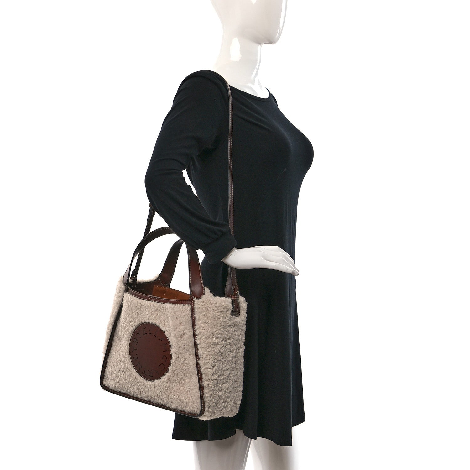 Stella McCartney Mat Eco Alter Nappa Alter Shearling Tote Oat 2 of 9