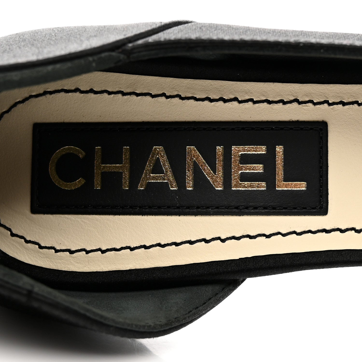 Chanel Satin Strass CC Pumps 38 Black 7 of 11