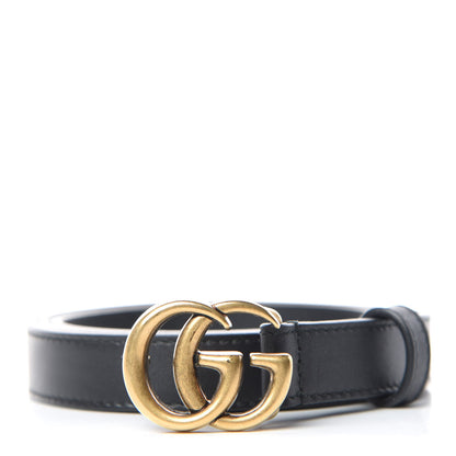 Gucci Calfskin Double G 20mm Belt 85 34 Black 1 of 6