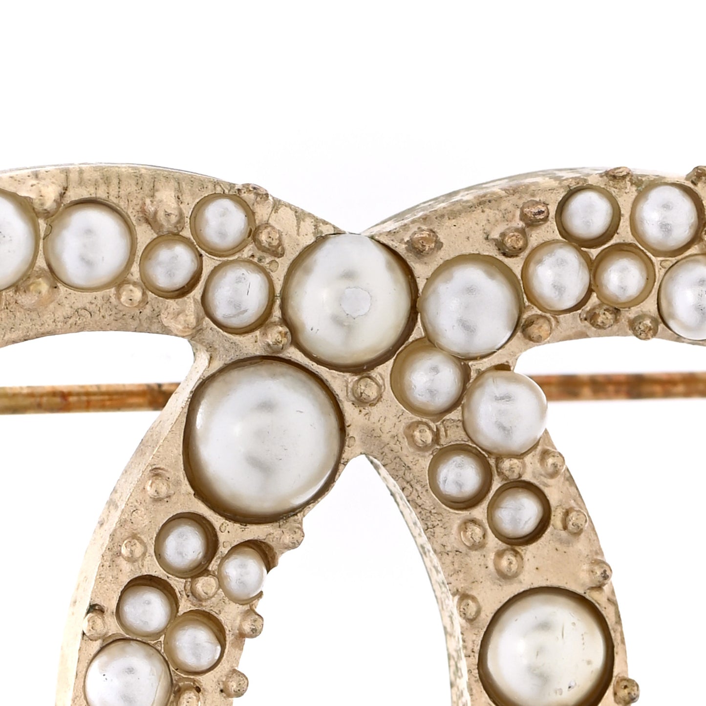 Pearl CC Brooch Gold