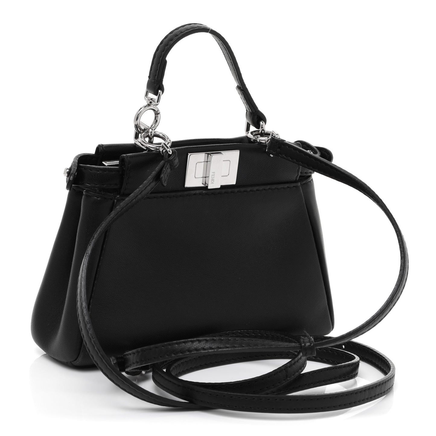 Nappa Crystal Flowerland Micro Peekaboo Iconic Satchel Black
