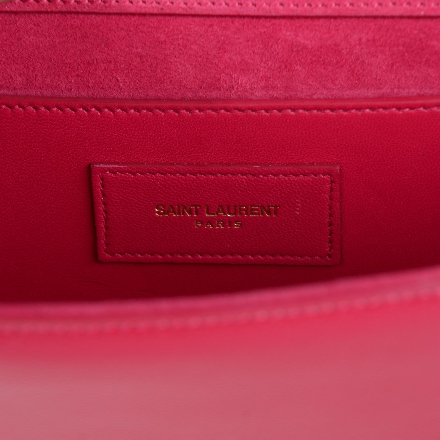 Textured Patent Medium Classic Monogram Clutch Fuchsia