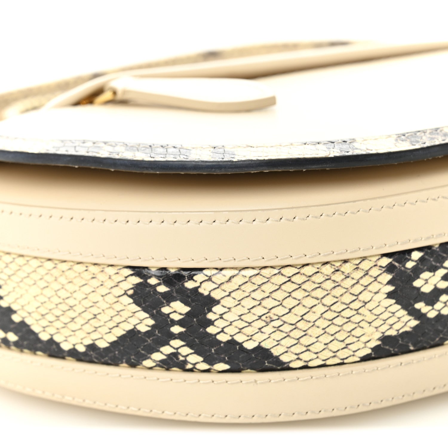 Burberry Calfskin Snakeskin Small Olympia Shoulder Bag Pale Biscuit 9 of 11
