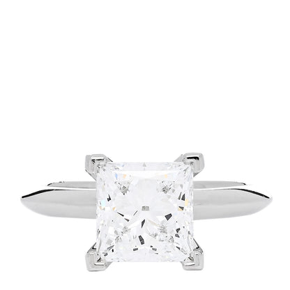 Tiffany Platinum Diamond 2.08ct Princess Cut Solitaire Engagement Ring 48 4.5 1 of 7