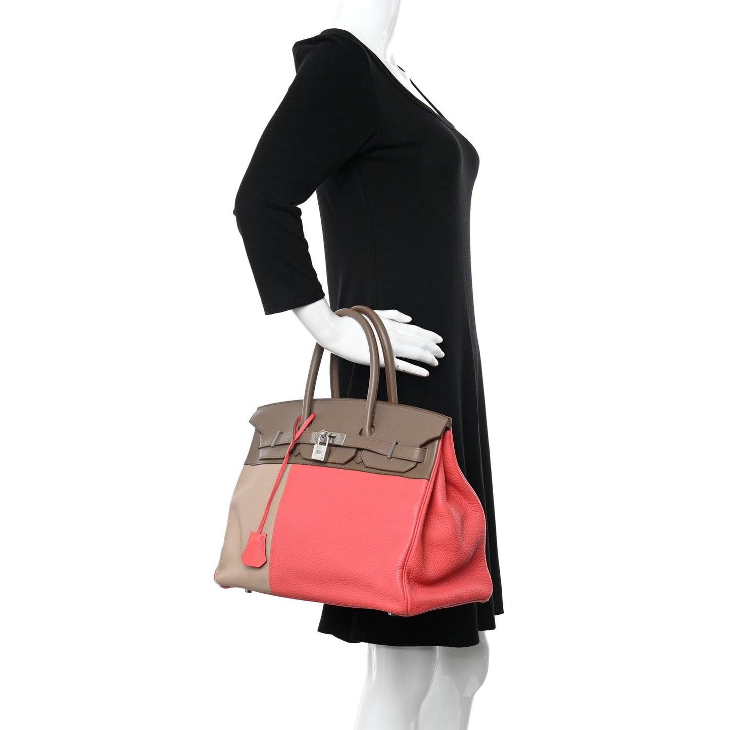 Togo Tadelakt Swift Casaque Tri-Color Birkin 35 Rose Jaipur Argile Etoupe