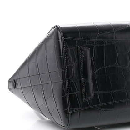 Givenchy Calfskin Crocodile Embossed Medium Lock Antigona Black 9 of 10